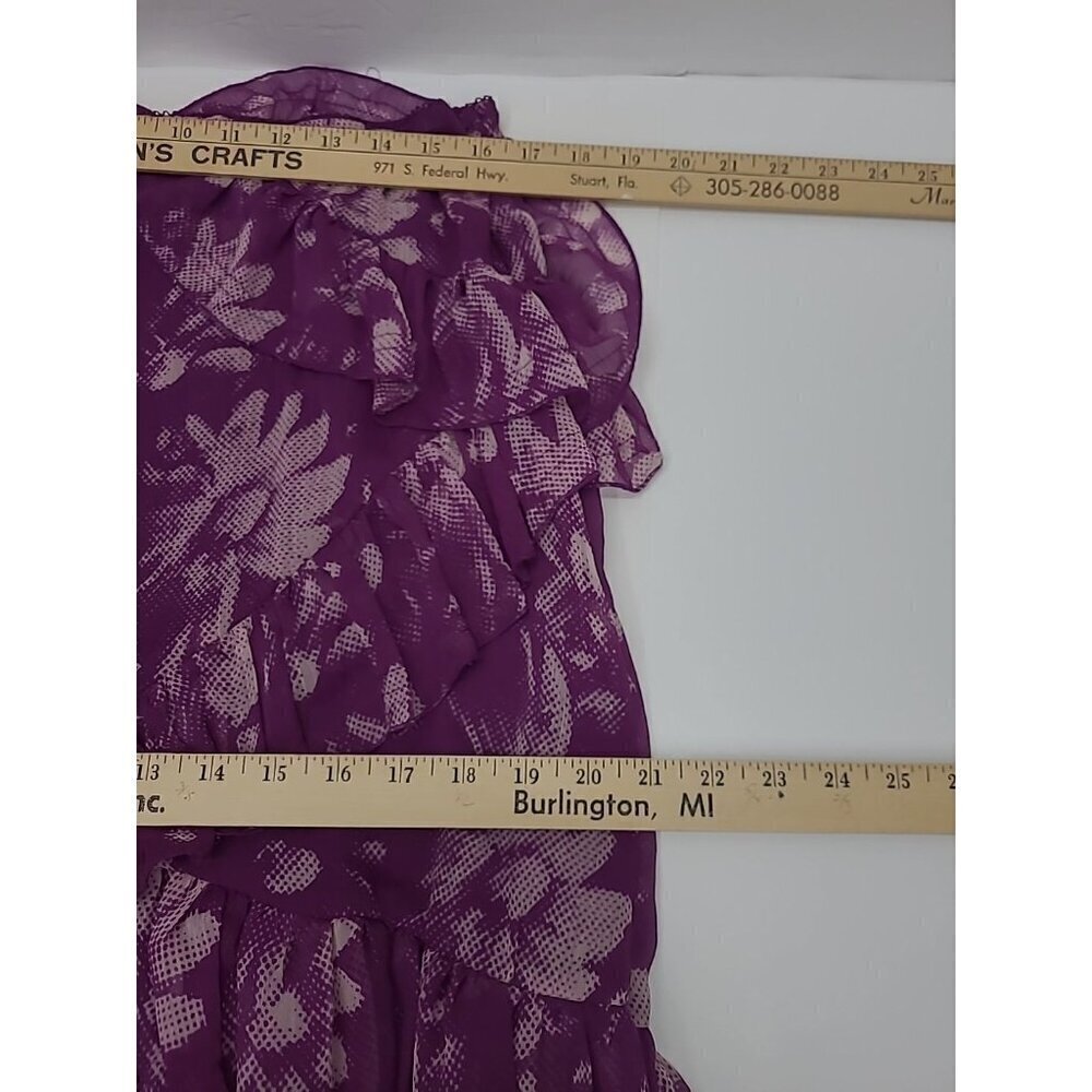 Urban Outfitters Tiered Skirt Women's Size Medium Purple Floral Boho Ruffles - Picture 3 of 7